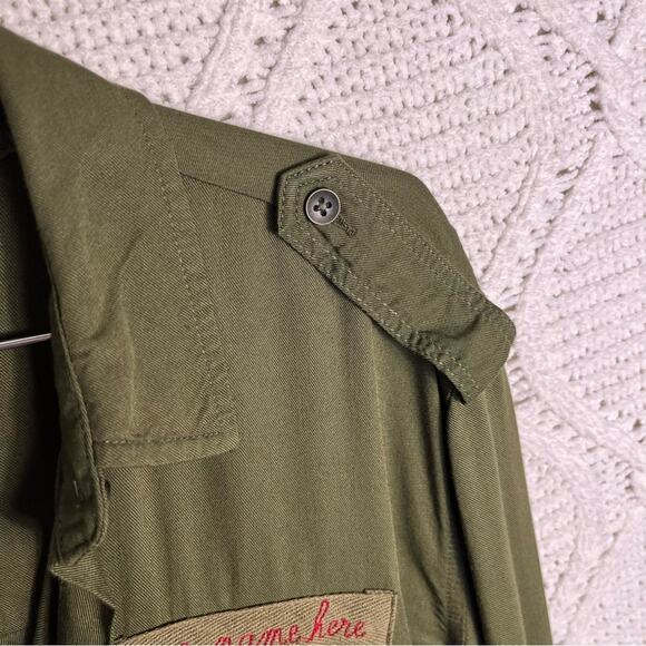 NWT LIFE IN PROGRESS | Army Green Military Button Down Women's Shirt S - Picture 3 of 8